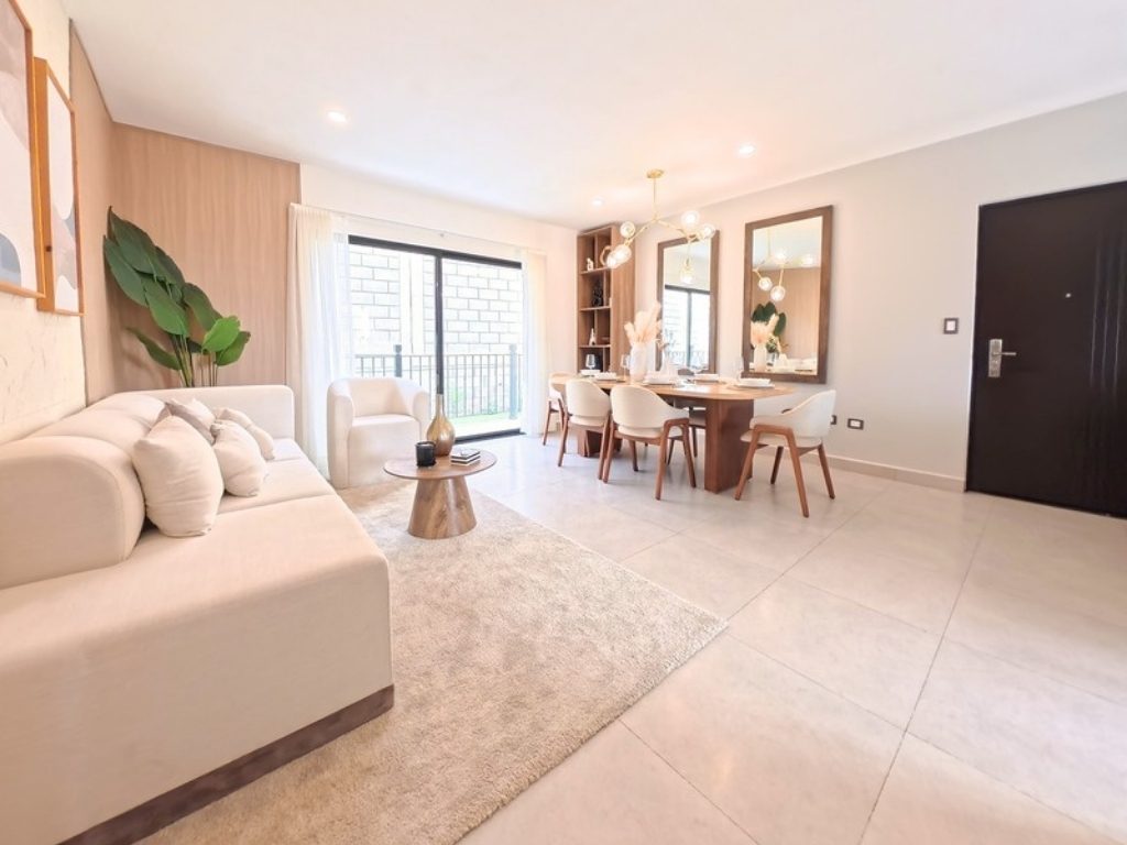 Sala y comedor · Departamento en Viñedos del Mar